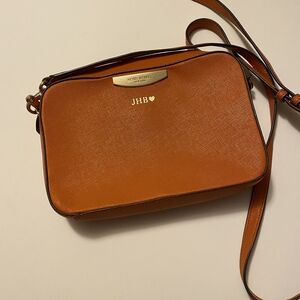 Henri Bendel Orange Leather Camera Crossbody‎ Bag